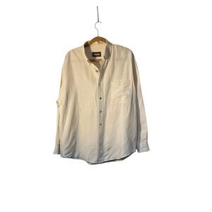 Bachrach men’s cream, colored long sleeve button up shirt, size XL
